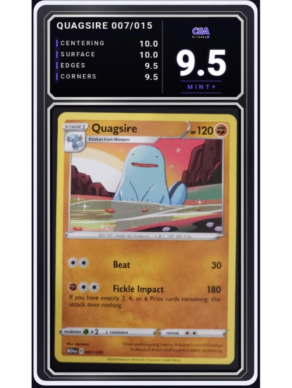 2024 McDonald's Base Quagsire 007/015 Pokémon TCG Card - CGA 9.5 Digital Grade